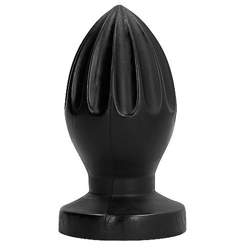 Anal Plug ALL BLACK 12 CM with Deep Grooves
