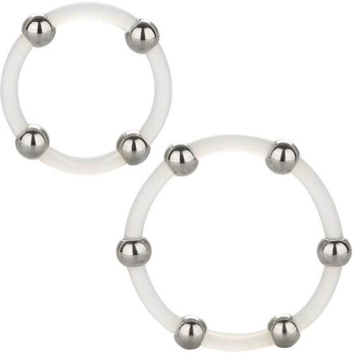 Calexotics Steel Beaded Silicone Ring Set for Enhanced Pleasure