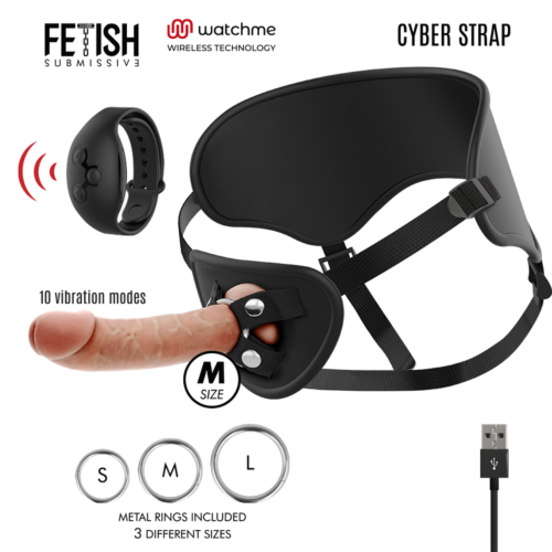 Fetish Submissive Cyber Strap Harness with Remote Control