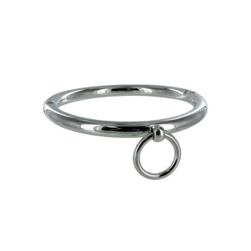 BDSM Necklace with Ring Metal Hard 18cm Shiny Finish