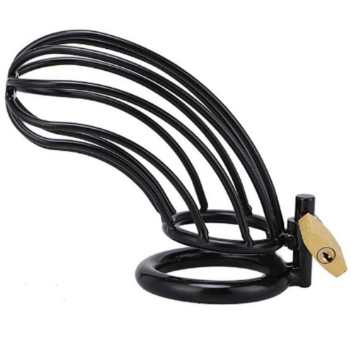 Chastity Ring Cage METAL HARD Black Bird - Durable Control