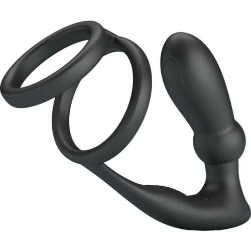 Pretty Love Emoni Cock Ring with Vibrating Anal Plug
