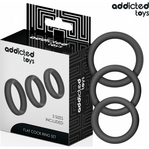 Cock Rings Addicted Toys Set of Flat Silicone Rings