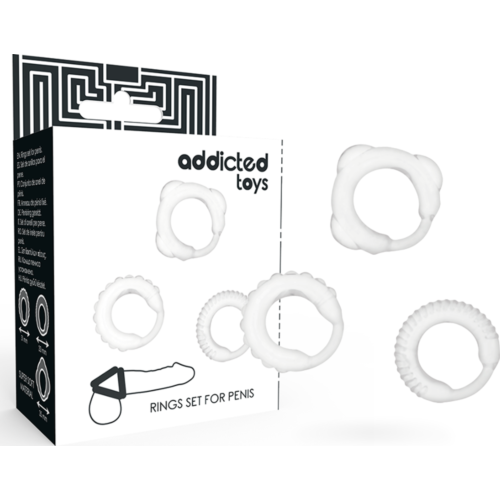 Penis Ring Set Addicted Toys - Stay in Place Design
