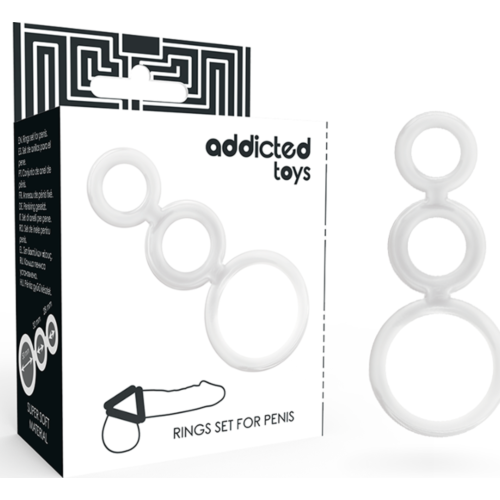 Penis Rings Set Addicted Toys Clear with Supportive Design