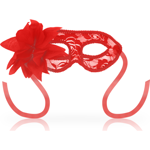 Venetian Mask OHMAMA with Lace and Red Flower