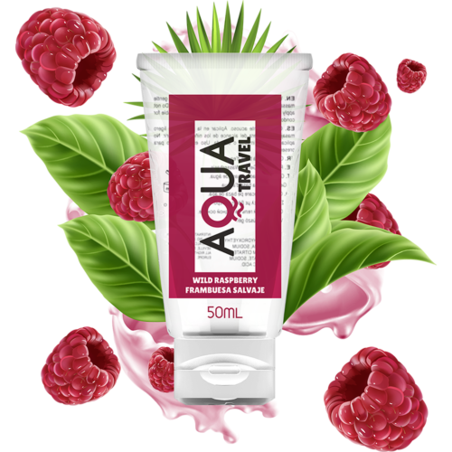 Aqua Travel Wild Raspberry Flavour Water-Based Lubricant 50ml