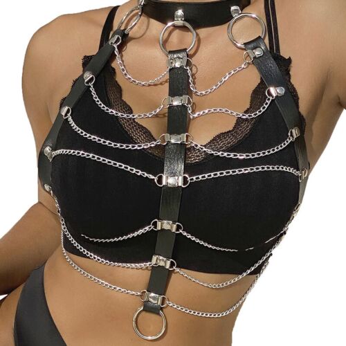 Chest Harness SUBBLIME Leather Chains One Size