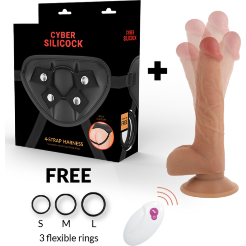 CYBER SILICOCK Vibrating Strap-On with Remote