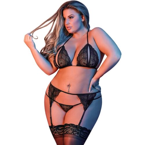 Lingerie Set Unknown BRA GARTER & G-SET BLACK L/XL