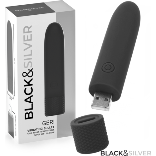 BLACK&SILVER GERI USB Rechargeable Bullet Vibrator