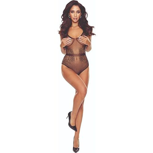 Bodystocking Passion Woman BS115 Black Grid Design