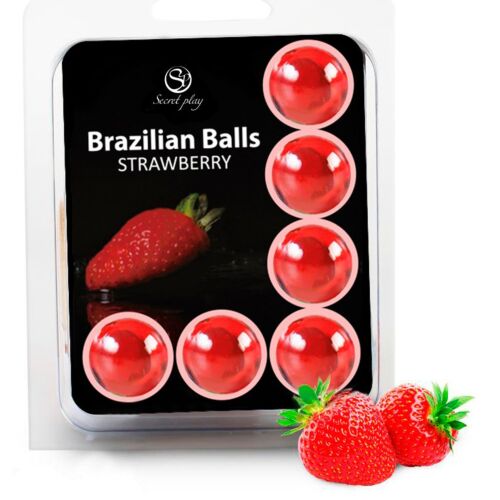 Brazilian Balls Set 6 Strawberry by SECRETPLAY - Lubricating Balls