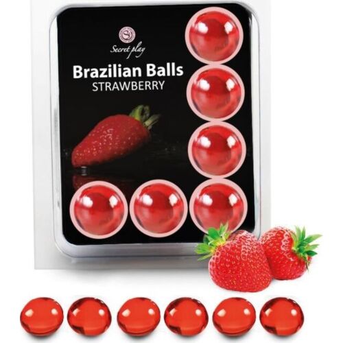 Brazilian Balls Set 6 Strawberry by SECRETPLAY - Lubricating Balls