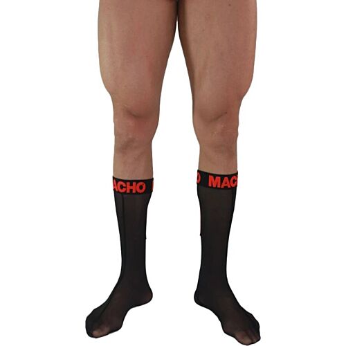 Socks MACHO Thin Black/Red | Semi-Transparent Design