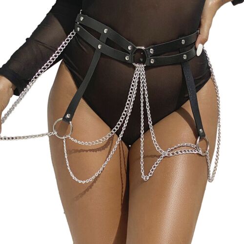 Harness Sublime Leather Ring Chainbelt - One Size
