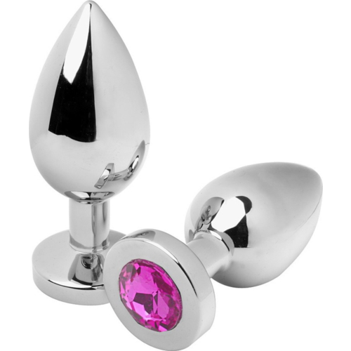 Anal Plug Metal Hard Diamond Pink Small 5.71 cm