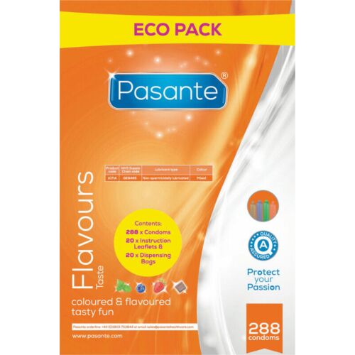 Pasante Eco Pack Flavours Condoms – 288 Units