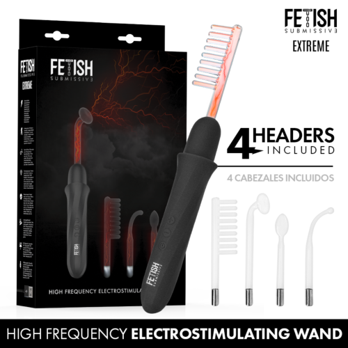 Fetish Submissive Wand Vibrator with Electro-Stimulation