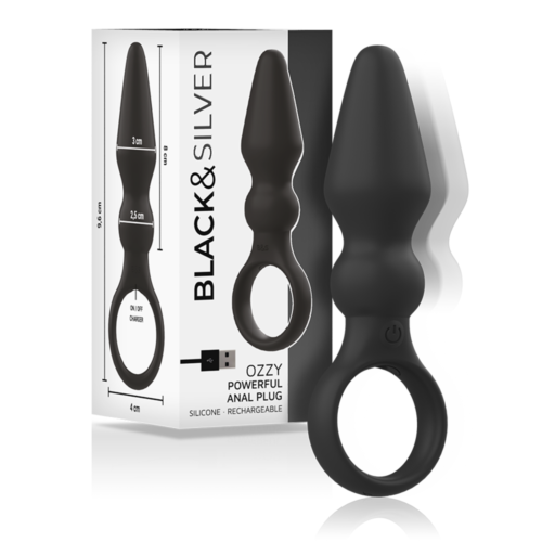 Anal Plug BLACK&SILVER OZZY with Powerful Vibration