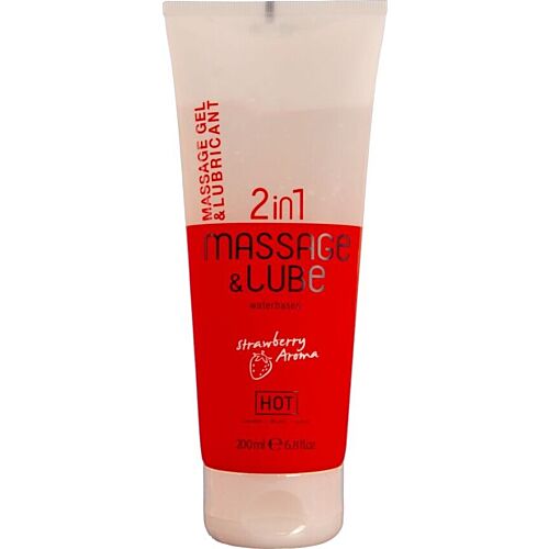 Massage Gel HOT 2-in-1 Strawberry with Smooth Glide