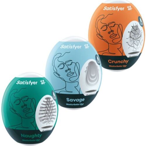 Masturbator Eggs Satisfyer Naughty, Savage & Crunchy Set