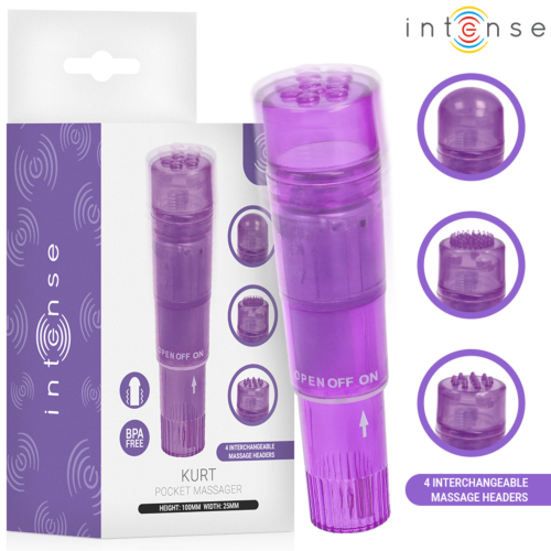 INTENSE FUN TOYS KURT Mini Massager, 4 Heads, Purple