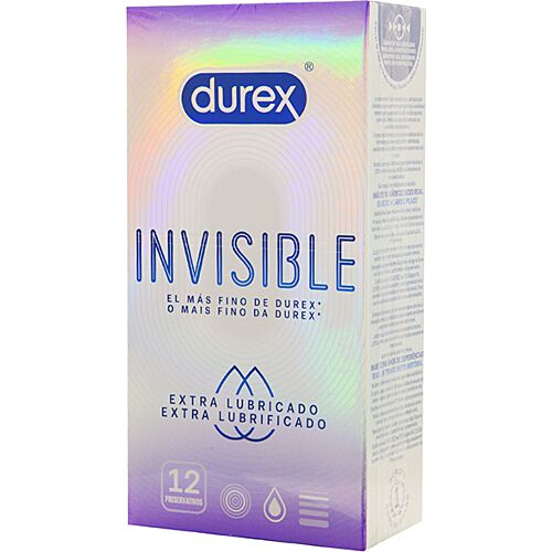 Durex Invisible Extra Lubricated Condoms - 12 Units