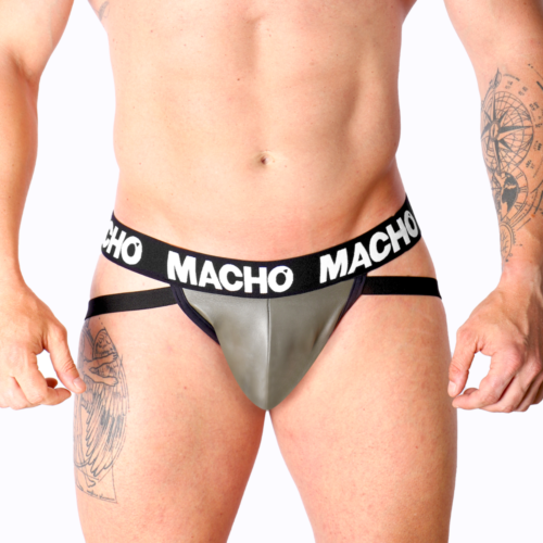 MACHO Jockstrap - MX27GR with elastic leather feel