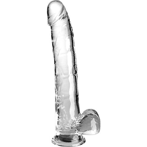 King Cock Clear Dildo with Testicles 24.8cm