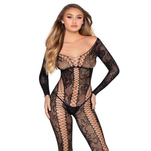Bodystocking Leg Avenue 89369 Stretchy Lace and Fishnet