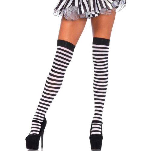 Leg Avenue Striped High Socks – Vibrant and Playful