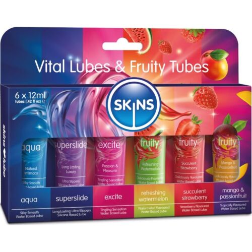 Lubricants Kit SKINS Vital & Fruity 6 x 12 ML