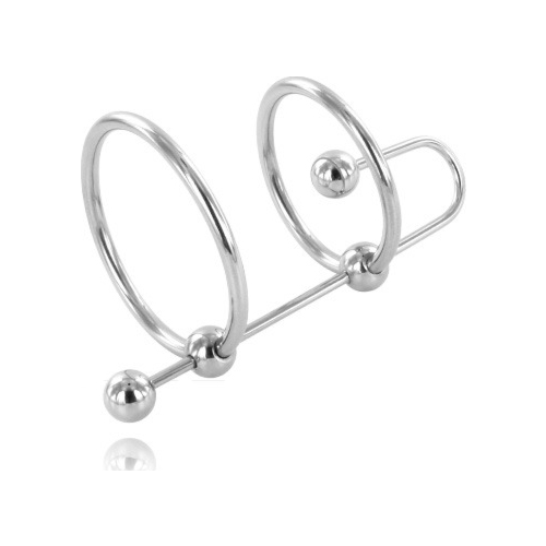 BDSM Cockring Metal Hard Extreme Ring with Urethral Stop