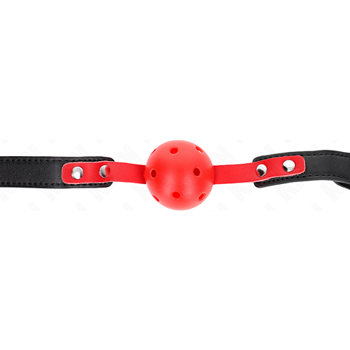 Ball Gag KINK Red Hollow Hard 4 cm with Adjustable Strap