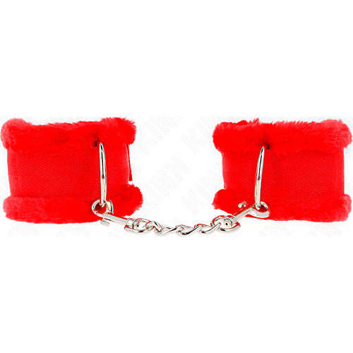 Wrist Restraints KINK Adjustable Red Leather Cuffs