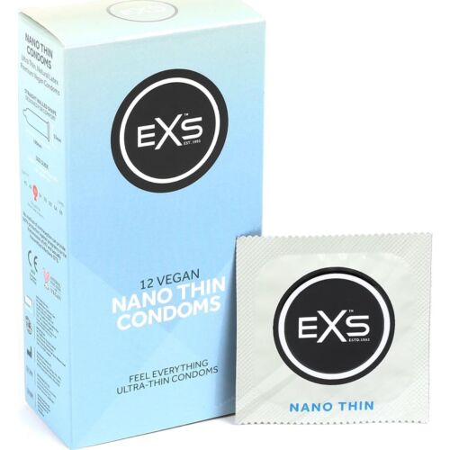 Condoms Exs Nano Thin – 12 Pack for Skin-to-Skin Feel