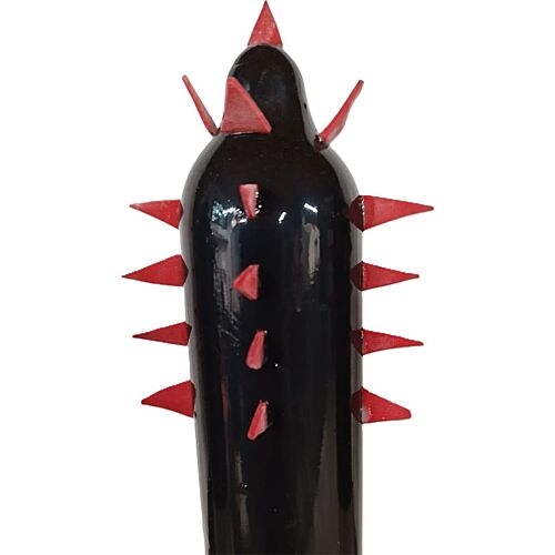 Novelty Condom CONDOMERIE Black Cactus XL Hand-painted Design