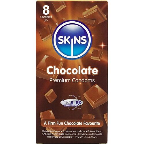 Skins Chocolate Condoms Pack of 8 with Subtle Aroma