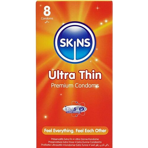 SKINS Ultra Thin Condoms Pack 8 - Enhanced Sensitivity