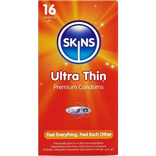 SKINS Ultra Thin Condoms 16-Pack with Enhanced Sensitivity