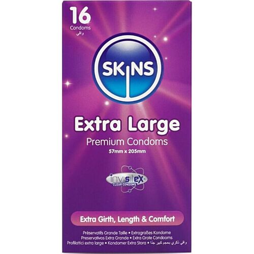XL Condoms SKINS Pack 16 for Extra Comfort