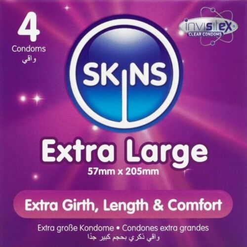XL Condoms SKINS 4-Pack for Comfortable Fit