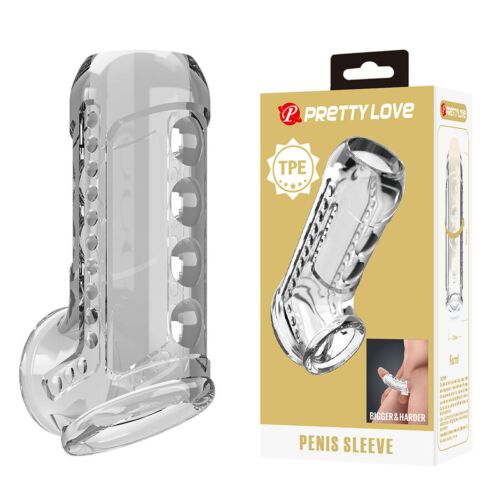 Sleeve For Him Transparent Textured Penis Sheath
