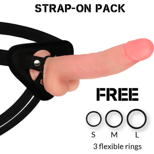 Dildo Rock Army Dual Density Leopard 23 cm with Harness