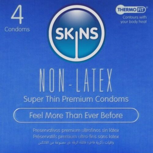 Condoms Skins Non-Latex Pack of 4 for Sensitive Skin