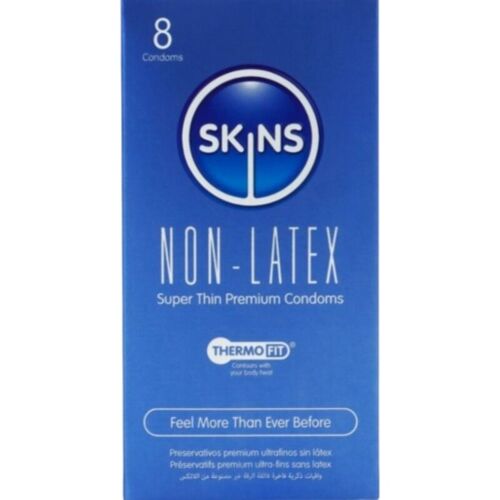 Condoms Skins Latex-Free Pack of 8 with Natural Feel