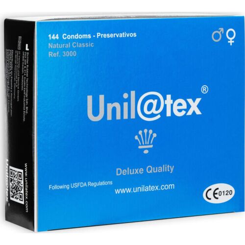 Unilatex Natural Condoms 144 Units - Smooth and Lubricated
