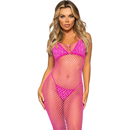 Long Mesh Dress Leg Avenue with Open Back
