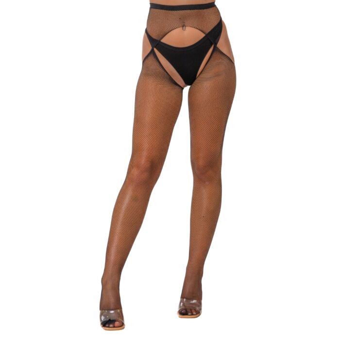 Lace by LJ Fishnet Crotchless Pantyhose Black Lace by LJ Fishnet Crotchless Pantyhose Black